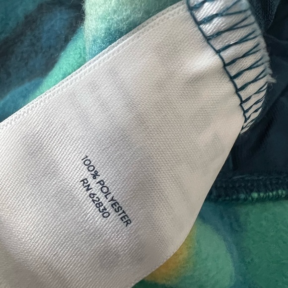 Lands' End Heritage Teal Mountain Ombre Print Snap Mock Fleece Pullover Gorpcore - Picture 14 of 15